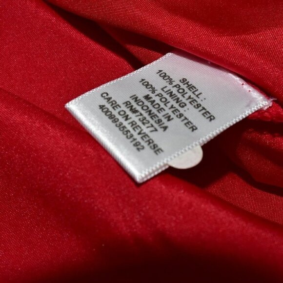 ELLE Pleated Swingy Skirt Red Black Dots Size L - Picture 8 of 8